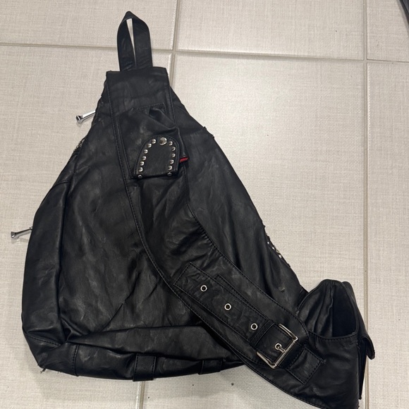 Black Studded Crossbody Bag - Picture 12 of 12